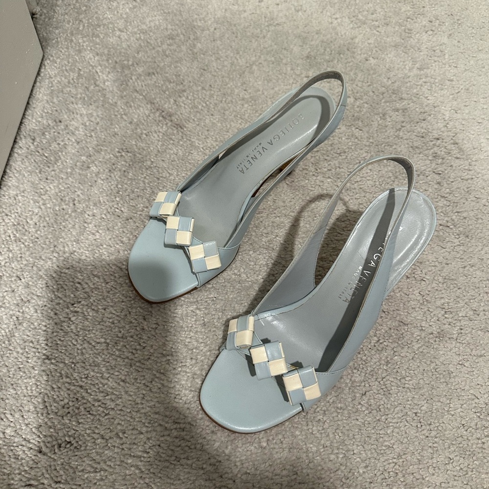 Bottega Veneta Light Blue Slingback Heels